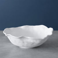 Vida Nube Large Round Bowl (White) - Bowl Top View | Bone & Brass