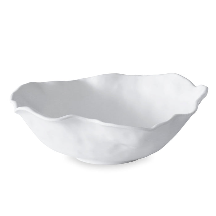 Vida Nube Large Round Bowl (White) | Bone & Brass