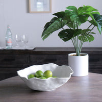 Vida Nube Large Round Bowl (White) - Bowl Top View | Bone & Brass