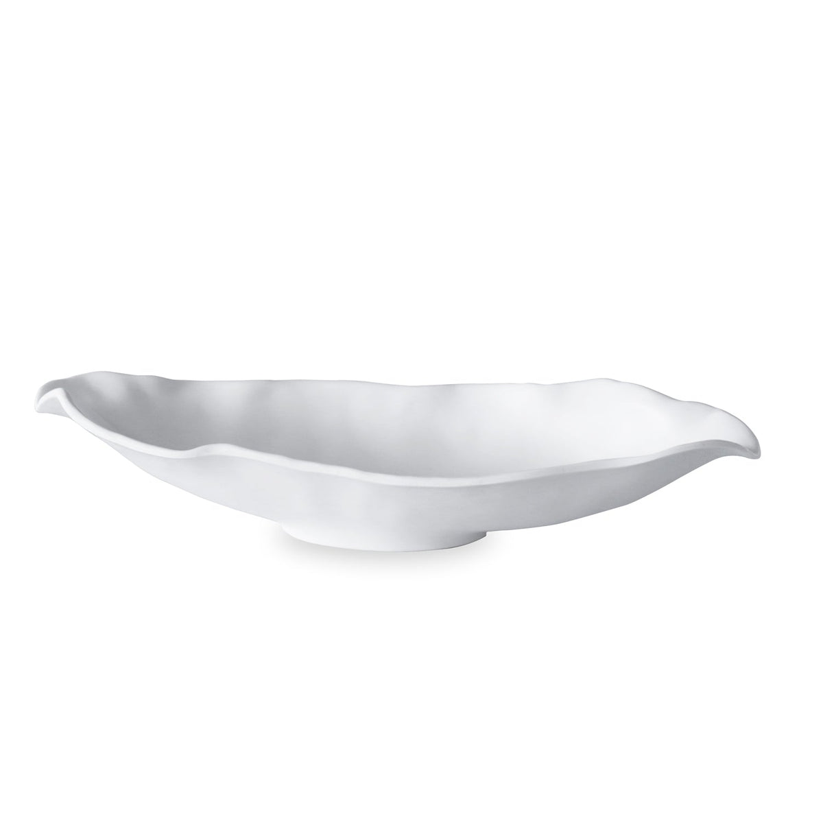 Vida Nube Medium Oval Bowl (White) | Bone & Brass