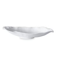Vida Nube Medium Oval Bowl (White) | Bone & Brass