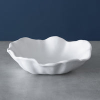 Vida Bloom Medium Wavy Bowl (White) - Bowl View | Bone & Brass