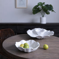 Vida Bloom Medium Wavy Bowl (White) - Bowl Detail | Bone & Brass