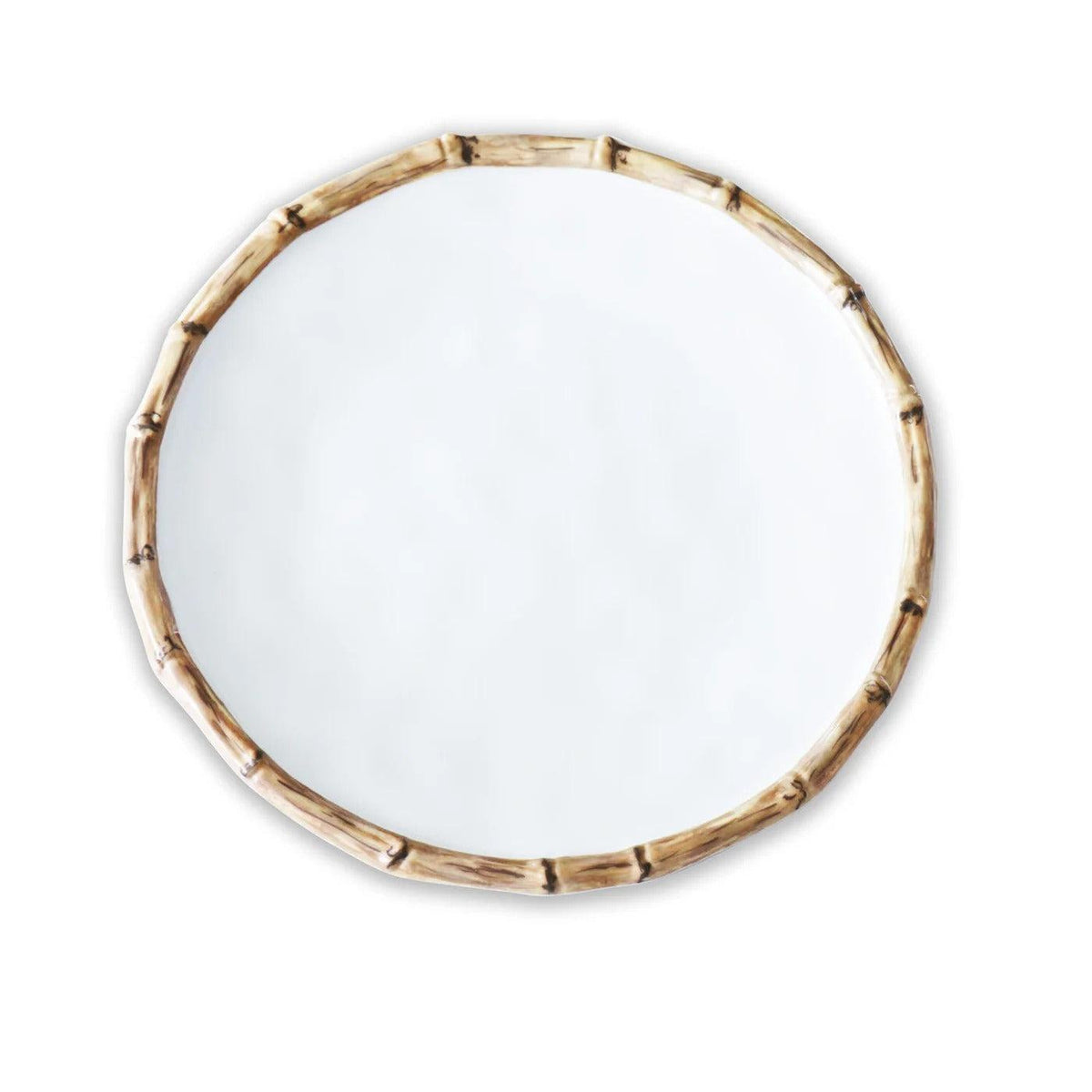 Vida Natural Bamboo & White 9" Salad Plate Set of 4 | Bone & Brass