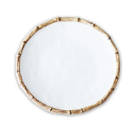 Vida Natural Bamboo & White 9" Salad Plate Set of 4 | Bone & Brass
