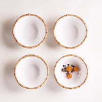 Vida Natural & White Bamboo 7.5" Dinner Bowl Set of 4 - Bowl View | Bone & Brass