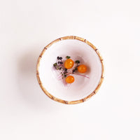 Vida Natural & White Bamboo 7.5" Dinner Bowl Set of 4 - Bowl Top View | Bone & Brass
