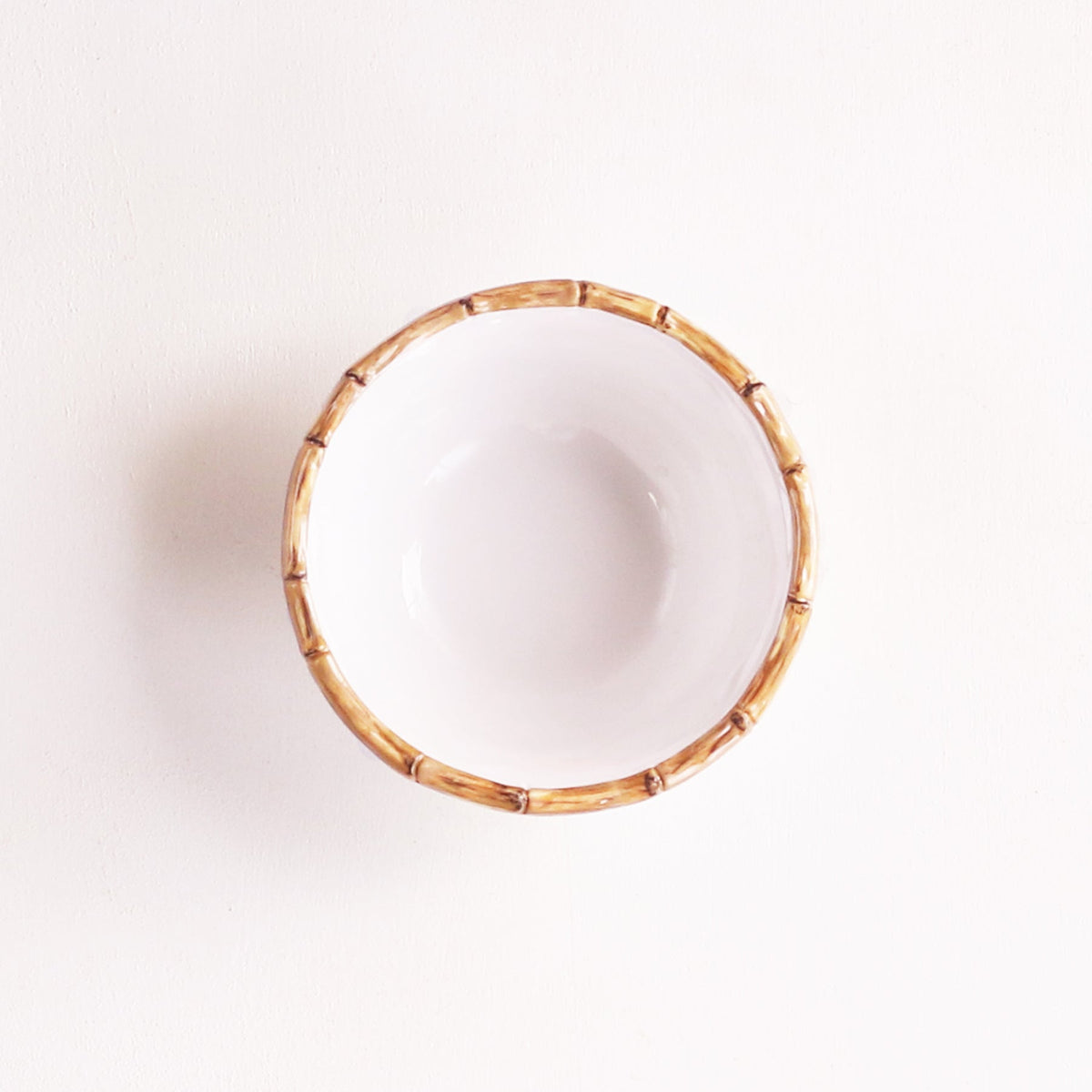 Vida Natural & White Bamboo 7.5" Dinner Bowl Set of 4 - Bowl Detail | Bone & Brass