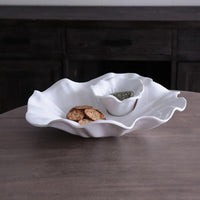 Vida Bloom White Chip Dip Set - Set Detail | Bone & Brass