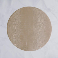 Vida Croc Silver & Gold Reversible Round Placemats Set of 4 - Placemat View | Bone & Brass
