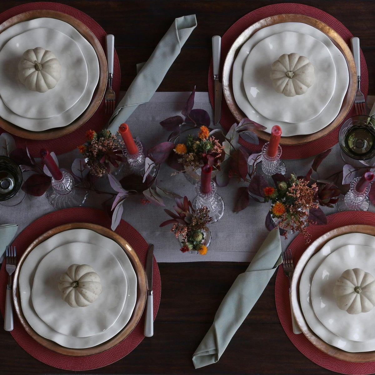 Vida Havana 11" Dinner Plate Set 4 (White)