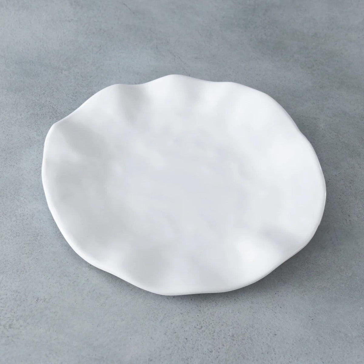 Havana White 9" Salad Plate Set of 4 - Plate Top View | Bone & Brass