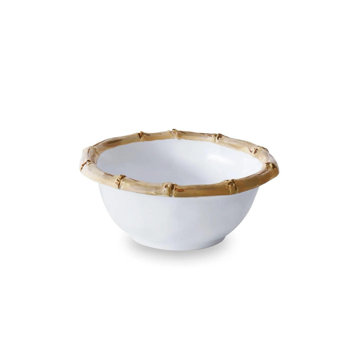 Vida White & Natural Bamboo Small Dip | Dessert Bowl | Bone & Brass