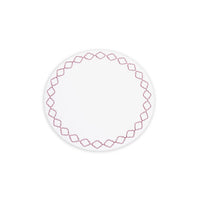 White & Pink Embroidered Round Placemats Set of 4 | Bone & Brass