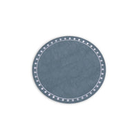 Vida Blue Round Embroidered Dots Placemats Set of 4 | Bone & Brass
