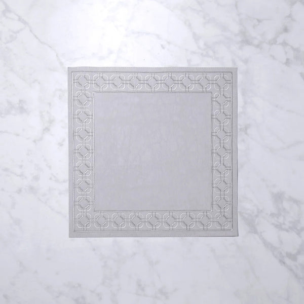 VIDA Gray Square Embroidered Placemats Set of 4