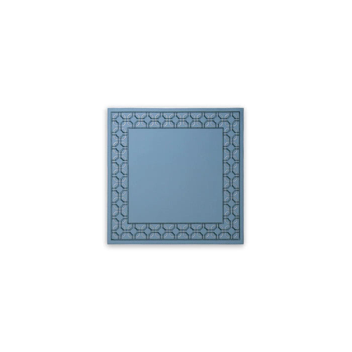 Vida Square Embroidered 15" Square Placemats Set 4 (Blue) | Bone & Brass