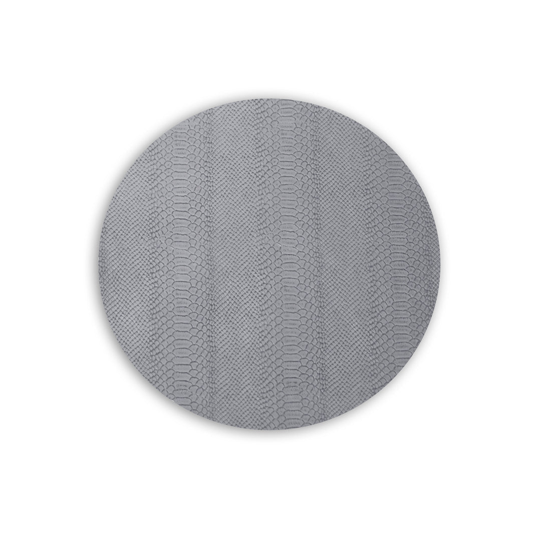 Vida Croc Reversible Round Placemats Set of 4 Turquoise Blue & Gray - Placemat Detail | Bone & Brass