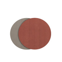 Vida Croc Reversible 15.5" Round Placemats Set 4 (Salmon Taupe) | Bone & Brass