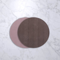 Vida Pink & Brown Croc Reversible Round Placemats Set of 4 - Placemat Texture Detail | Bone & Brass