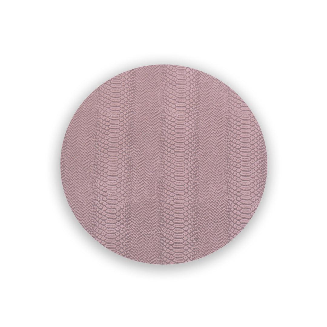 Vida Pink & Brown Croc Reversible Round Placemats Set of 4 - Placemat Detail | Bone & Brass