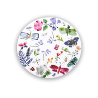 Vida Teal Croc & Butterfly Reversible Round Placemats Set of 4 - Placemat Detail | Bone & Brass