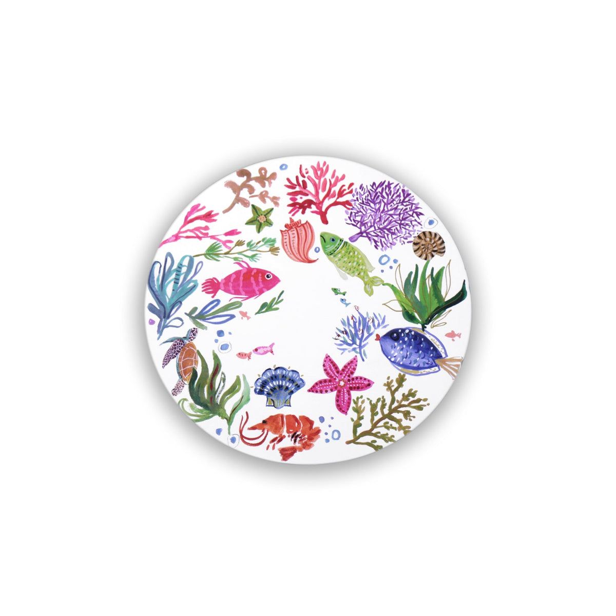 Vida Croc Reversible 15.5" Round Placemats Set 4 (Coastal) | Bone & Brass