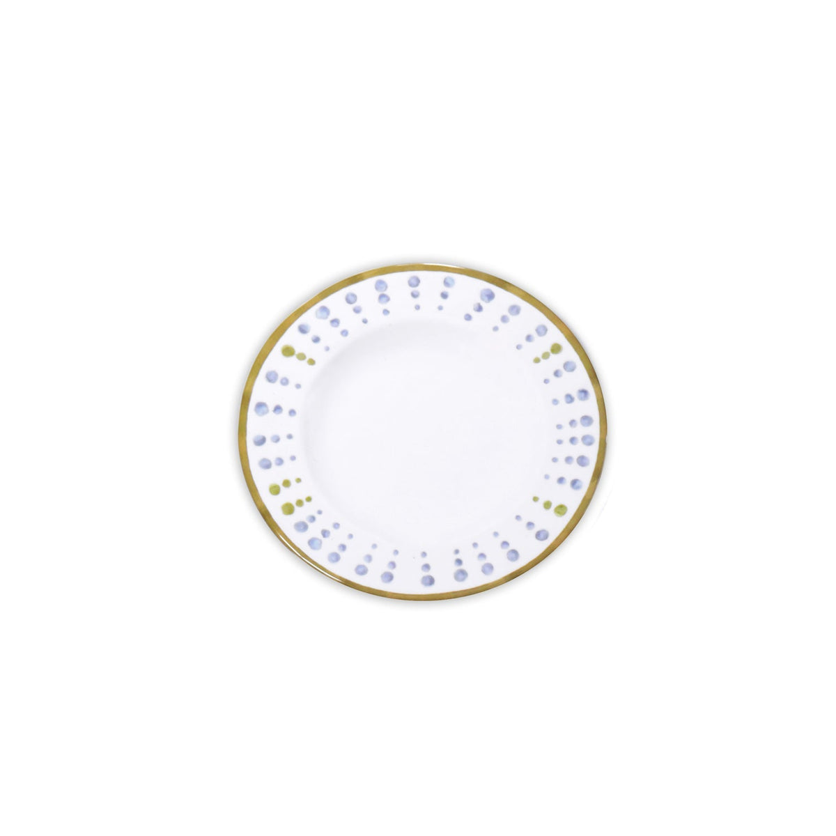Vida Athena Salad Plate 9.25" Set 4 (Blue Green dots) | Bone & Brass