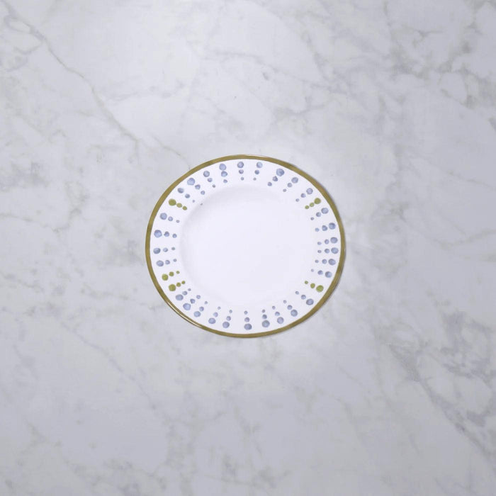 Vida Athena Salad Plate 9.25" Set 4 (Blue Green dots)