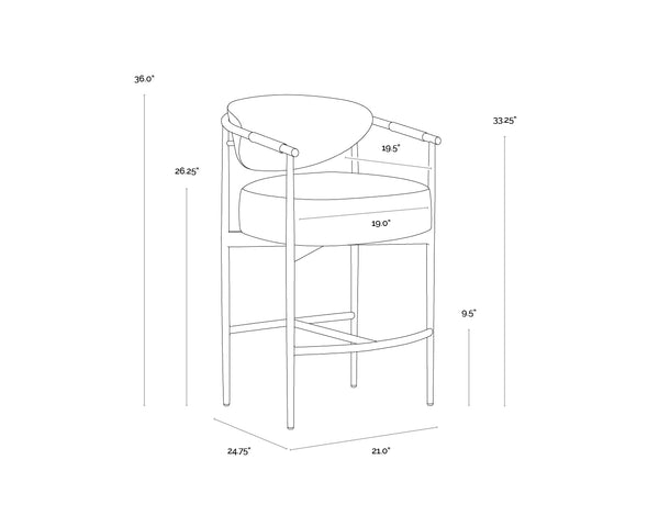 Heloise Bravo Black Counter Stool