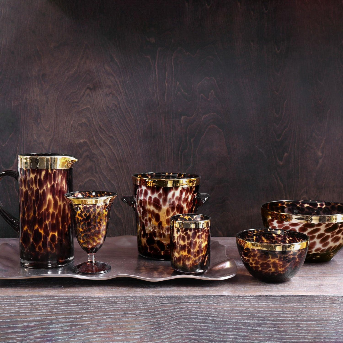 Glass Tortoise & Gold Pitcher - Pitcher Detail | Bone & Brass