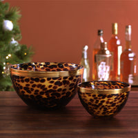 Tortoise and Gold Glass Dinner Bowl