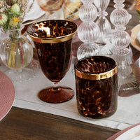Tortoise and Gold Wine Glass Set of 4