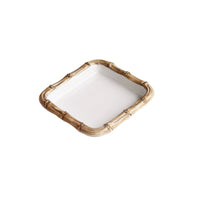 Vida Natural Bamboo & White Beverage Napkin Holder | Bone & Brass