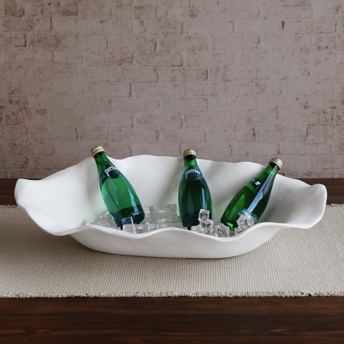 Vida Nube Extra Large Oval Centerpiece (White) - Platter Detail | Bone & Brass