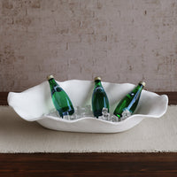 Vida Nube Extra Large Oval Centerpiece (White) - Platter Detail | Bone & Brass