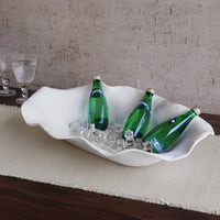 Vida Nube Extra Large Oval Centerpiece (White) - Platter Top View | Bone & Brass