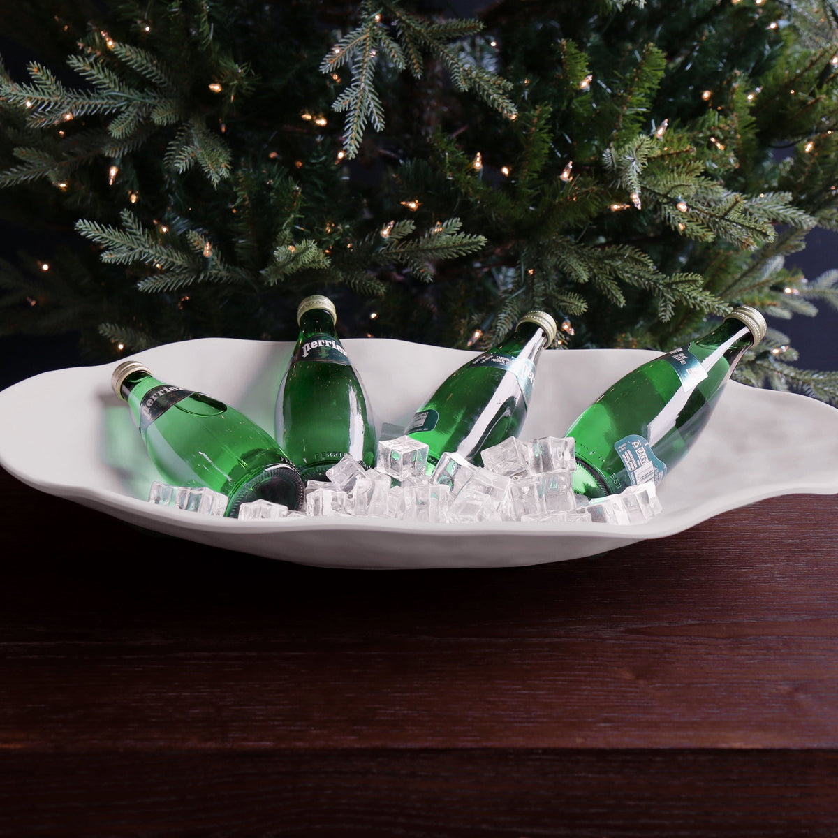 White Nube Extra Large Oval Serving Bowl - Bowl Detail | Bone & Brass