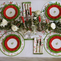 Vida Holly 11" Dinner Plate Set 4 (Green White)