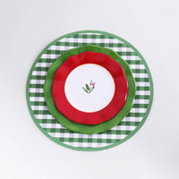Vida Holly 11" Dinner Plate Set 4 (Green White)