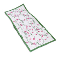 Linen Norelle Runner 108 x 18 (Green Red Floral) | Bone & Brass