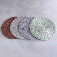 Vida Faux Seagrass Wicker Placemats Set of 4 - Placemat Detail | Bone & Brass
