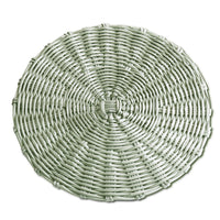 Vida Sage Green Faux Wicker Placemats Set of 4 | Bone & Brass