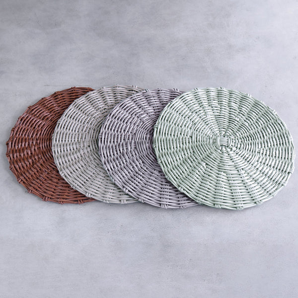 Vida Sage Green Faux Wicker Placemats Set of 4