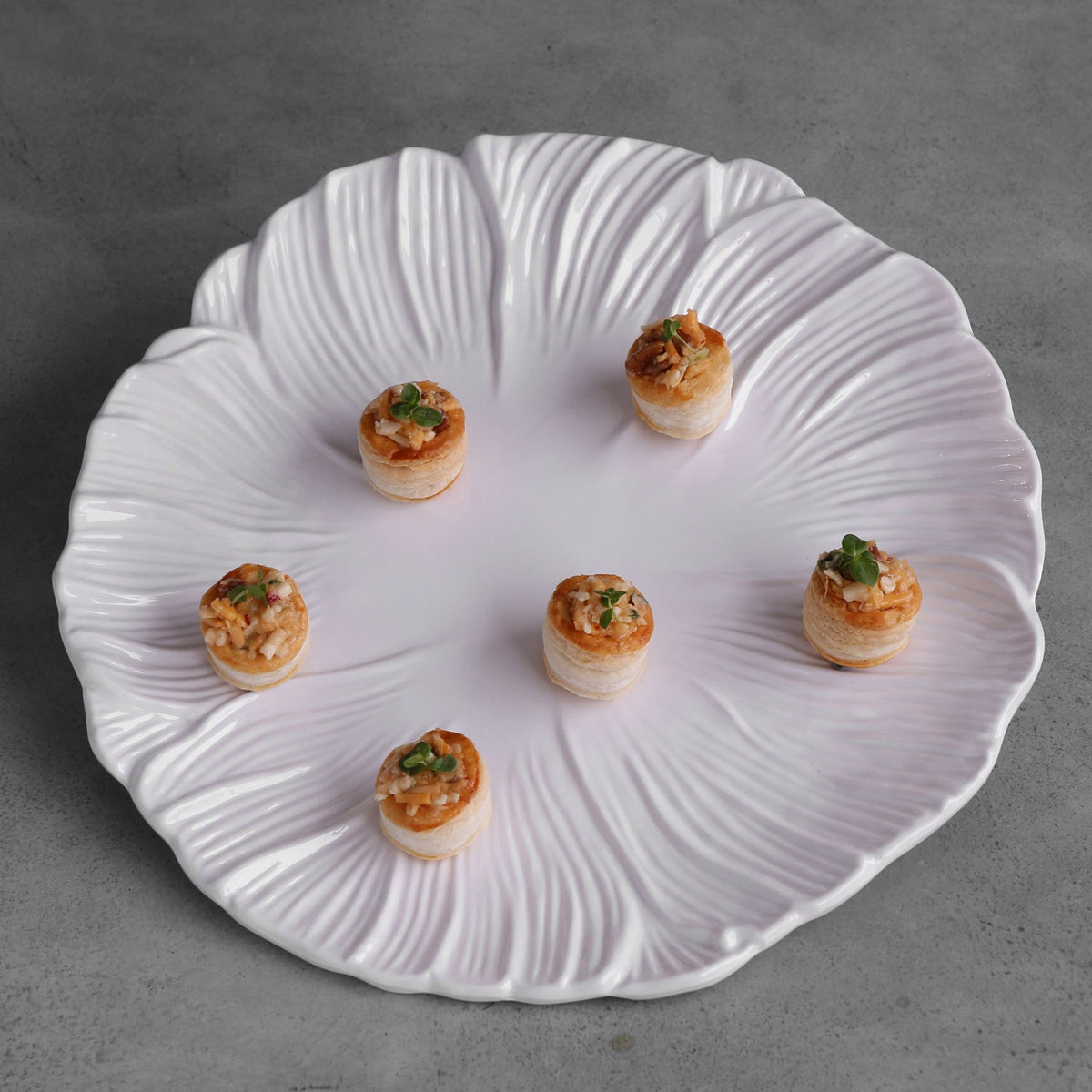 White Lettuce 13" Charger Set of 4 - Charger View | Bone & Brass