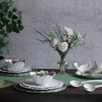 Vida White Lettuce Dinner Plate Set of 4