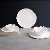 White Lettuce 9" Salad Plate Set of 4 - Plate Side View | Bone & Brass