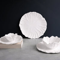 White Lettuce Cereal Bowl Set of 4 - Bowl Top View | Bone & Brass