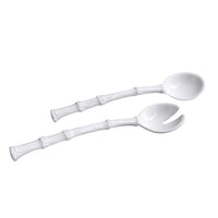 Vida White Bamboo Large Salad Servers | Bone & Brass