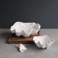 Vida Ocean Shell Small Bowl (White) - Bowl Top View | Bone & Brass